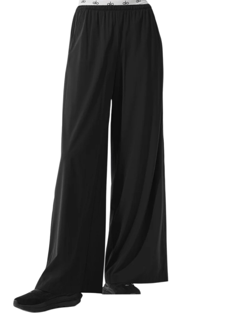Alo Yoga Breezy Wide Leg Pant (Long) - Black Size XS